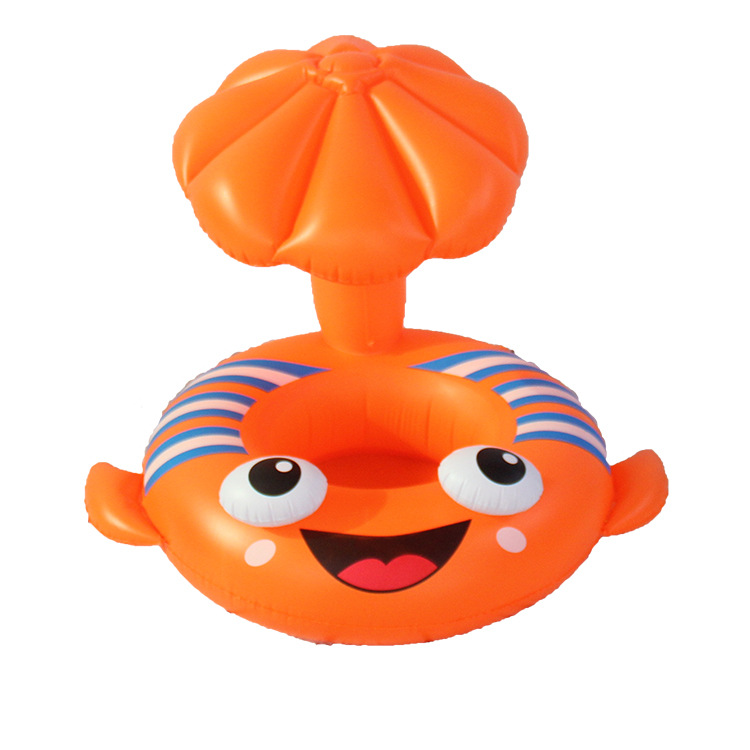 比目鱼遮阳艇水上充气儿童玩具座圈带翅膀防侧翻游泳圈婴儿圈批发白底实物图