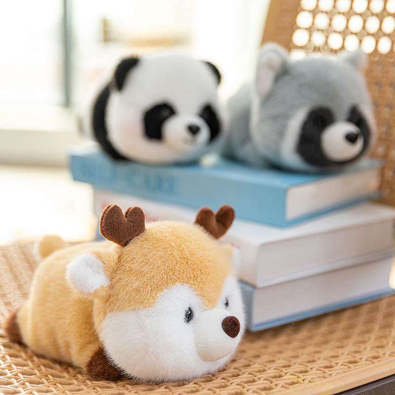 Cute and chubby face, cow plush toy, children's sleeping panda pillow, deer desk, wedding shower and spray details Picture