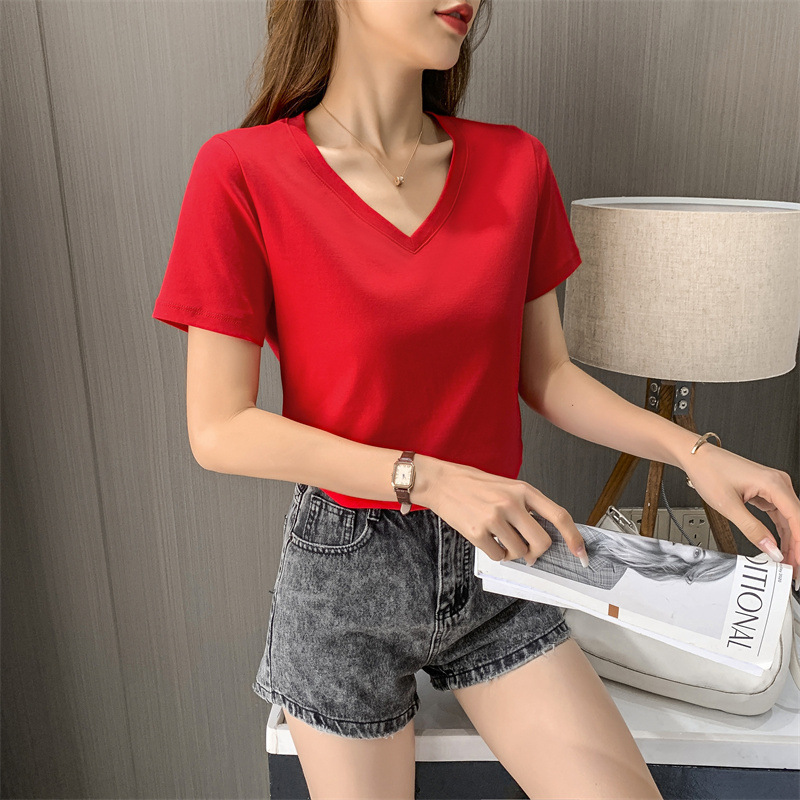 尾货/短袖女/纯棉长袖女打底衫/衣服女/女针织衫产品图