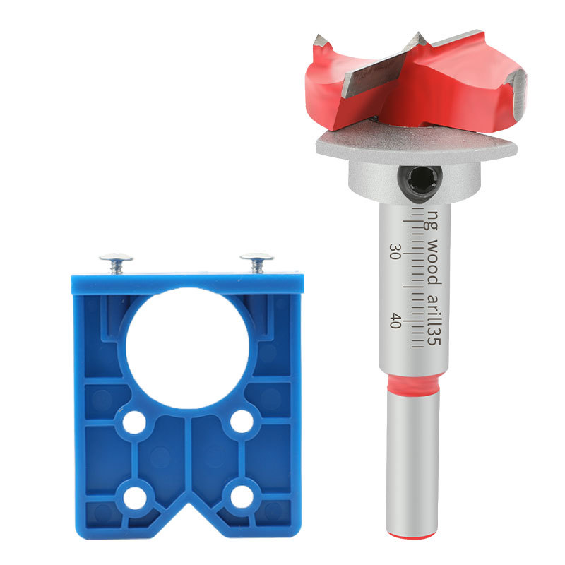 Positioning woodworking hole opener, hard alloy flat wing drill, adjustable cabinet hinge hole opener 35mm Item Picture