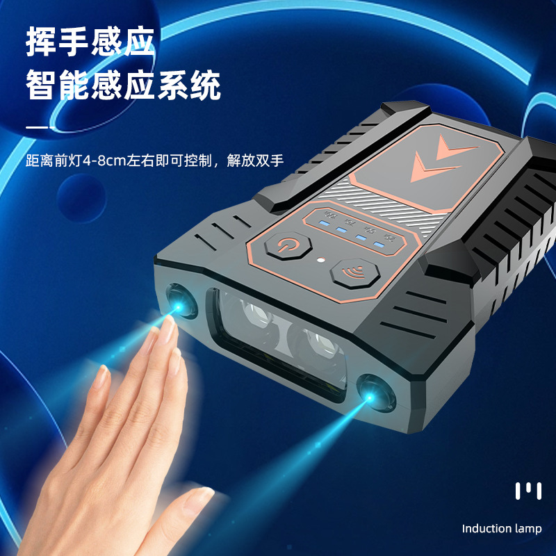Intelligent sensor cap clip light, fishing night fishing light, cap brim light, head-mounted waterproof ultra-bright sensor headlight, leaning equipment accessories, mountain bike riding light Item Picture