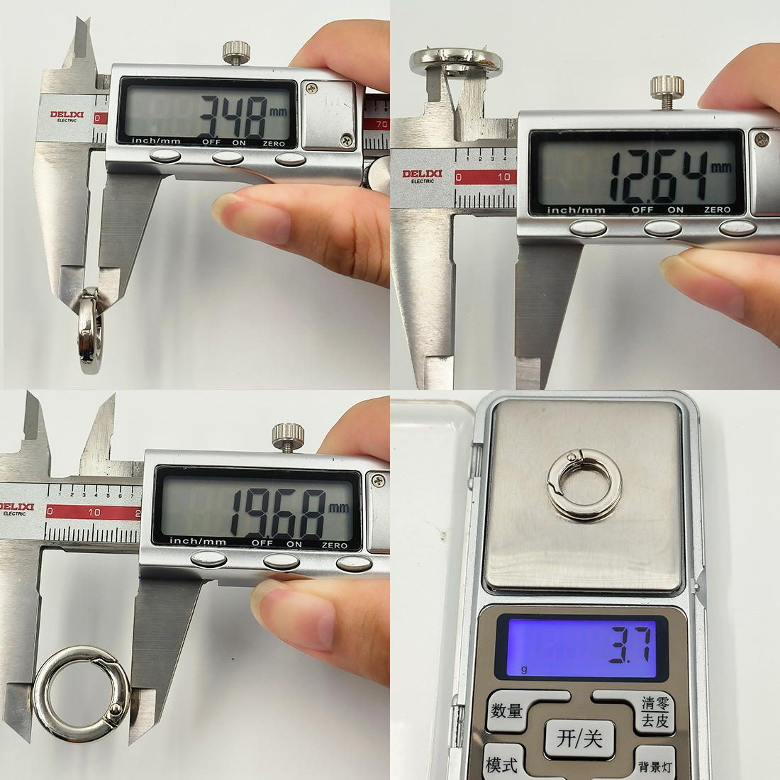 High-quality 4-point flat wire spring coil DIY bags, dolls, mobile phone lanyards, hardware key accessories, square opening buckles Application Scenario