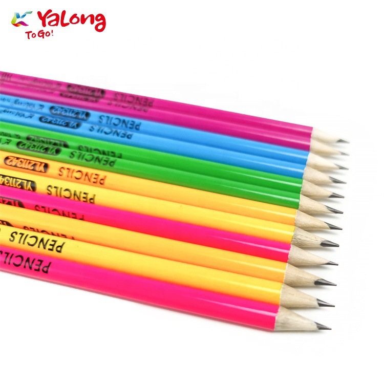 Wholesale rainbow colored HB pencils and triangular pencil leads for school supplies