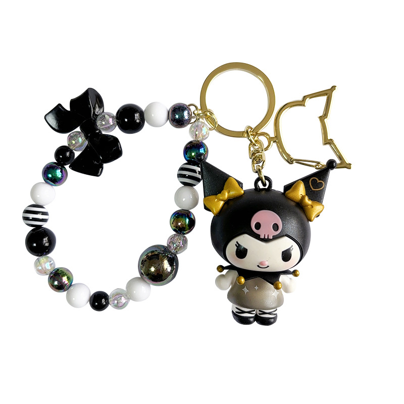 2025 New product, genuine Sanrio Kuromi doll keychain, cute female cinnamon dog plush camera accessory Item Picture