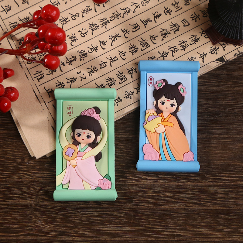 Four Beauties refrigerator stickers with ancient charm painting creative design, resin handicrafts, ancient style and national trend refrigerator stickers wholesale details Picture