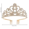 The bride's wedding water diamond crown, a cross-border European and American fashion and elegant combed comb, a full diamond crown, a versatile headpiece for women's banquets Specification image