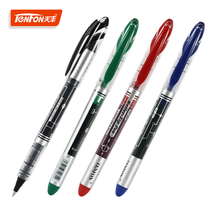 Socket straight liquid plastic water-based pen 0.5MM signature pen black blue red 203 water-based pen water expansion 12 pieces per box full figure
