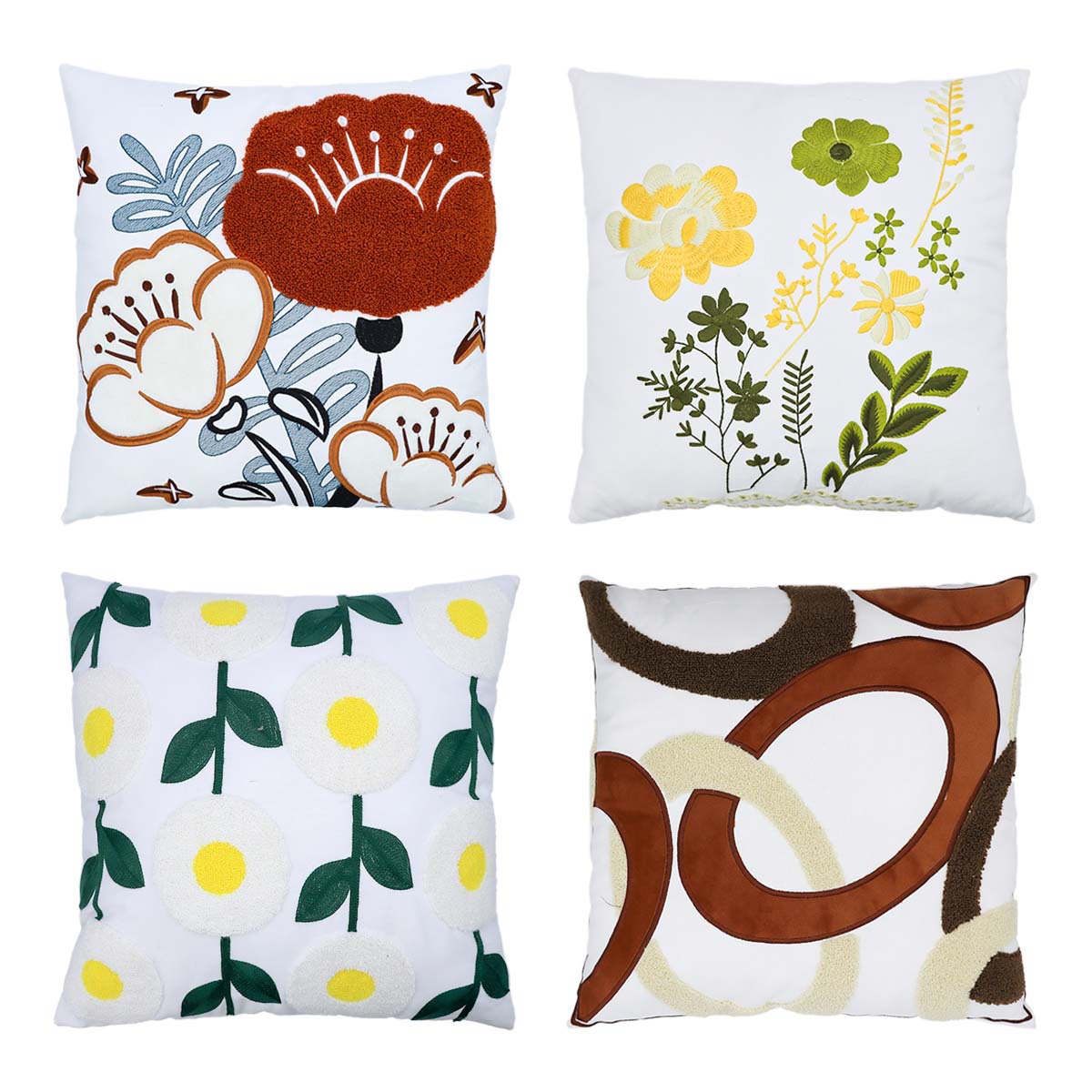 New towel embroidery sofa pillow cover decorative waist bedroom cushion waist rest decorative pillow leather cover details Picture