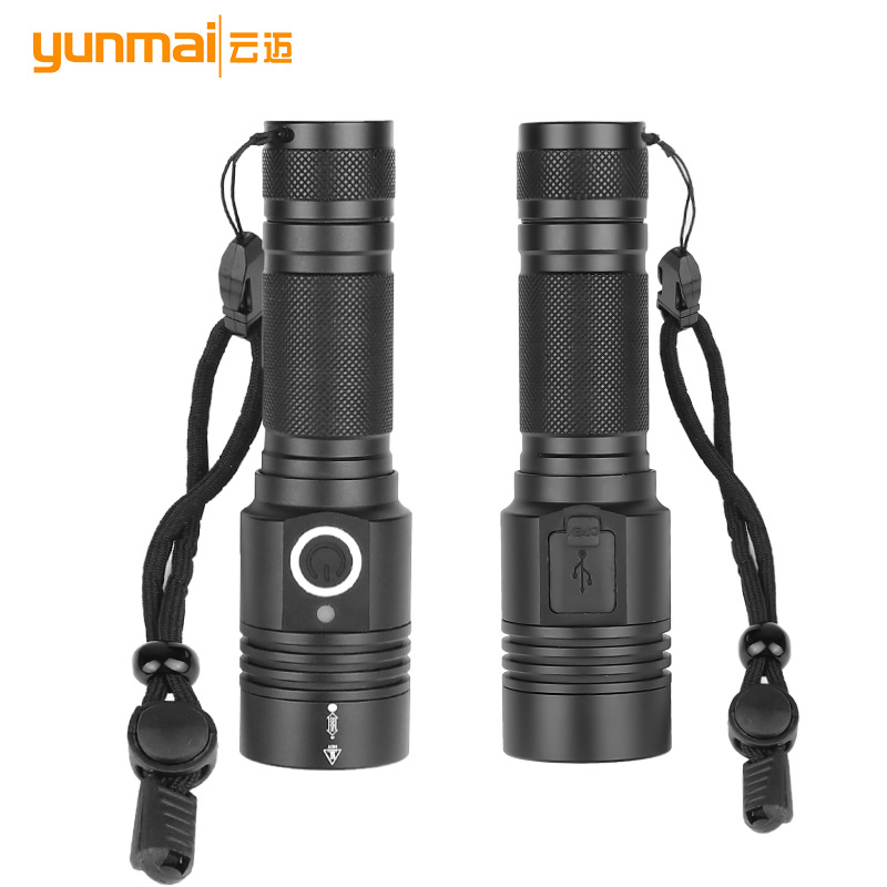 مصباح يدوي جديد عبر الحدود مزود بأشعة ضوئية قوية من طراز XHP50 (XHP50)، مع مغنطيس في قاعدة الشحن في USB، ويحمل مصباح يدوي صغير
