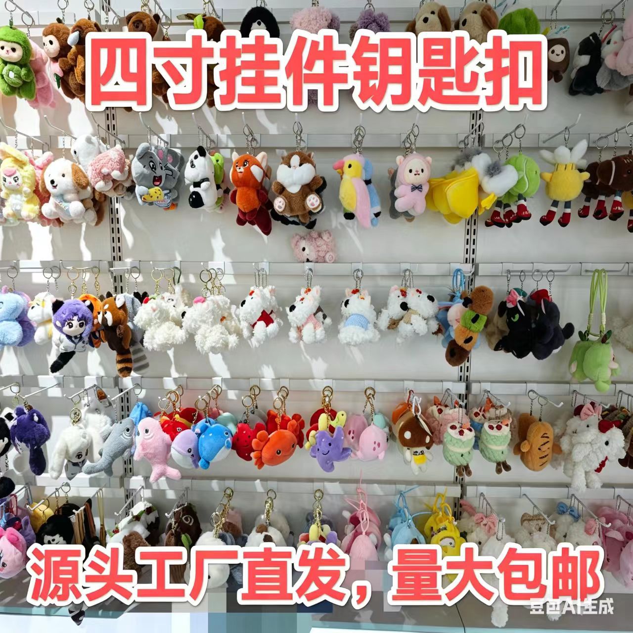 厂家直供毛绒钥匙扣挂件 卡通公仔挂件 小礼品批发