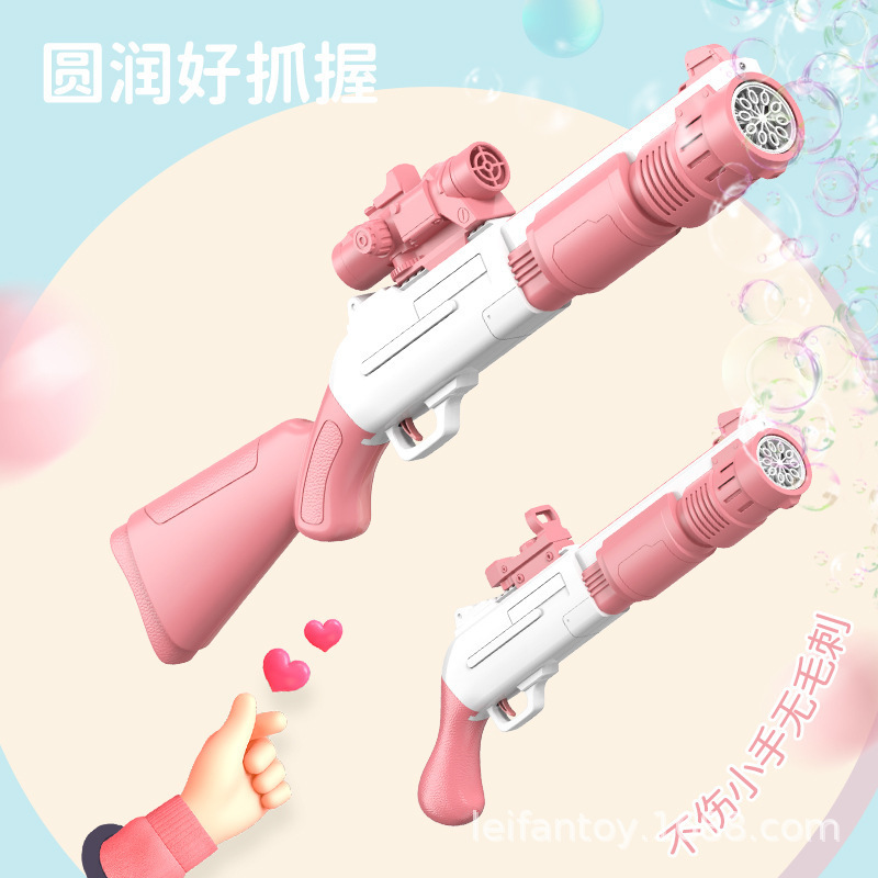 New internet-famous bubble machine, children's Lai Fu fully automatic light bubble gun, Gatling bubble gun toy Specification image