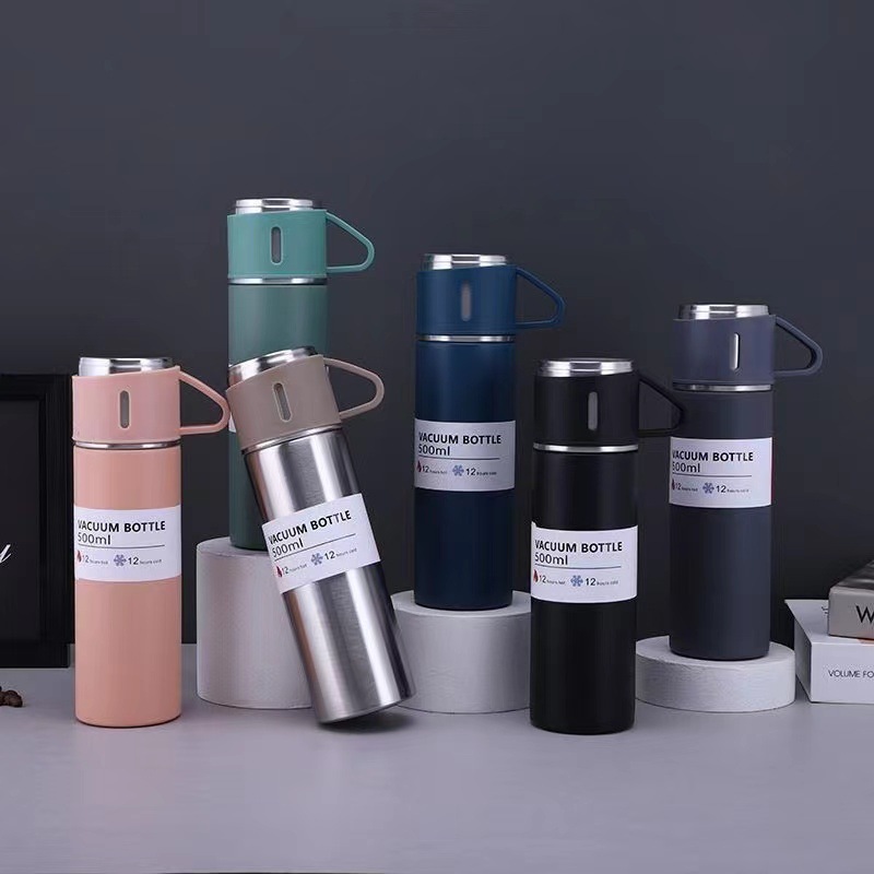 304 stainless steel insulated cup, tea cup, three-lid business gift box set, outdoor water cup, event gift wholesale