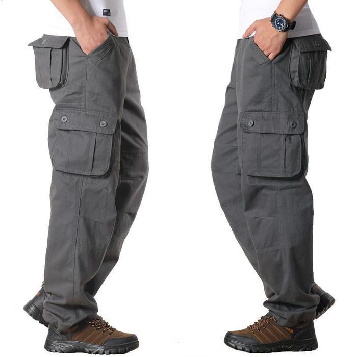 Fashionable and retro trend outdoor workwear casual pants for men: loose, durable, straight-leg, multi-pocket, versatile long pants Specification image