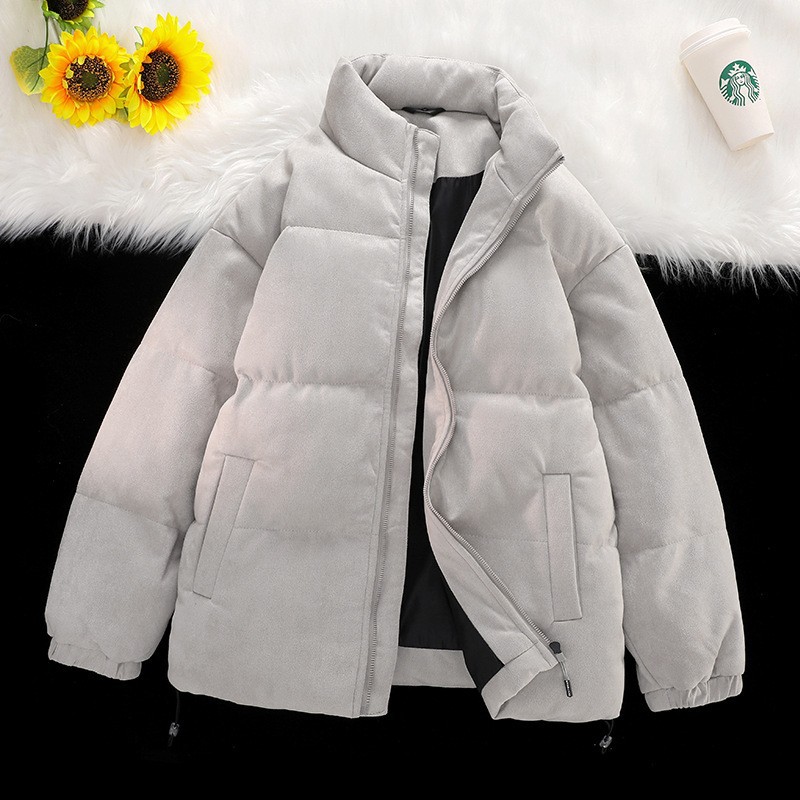 可定制LOGO加厚麂皮绒棉衣男女同款冬季衣宽松棉袄面包服立领外套