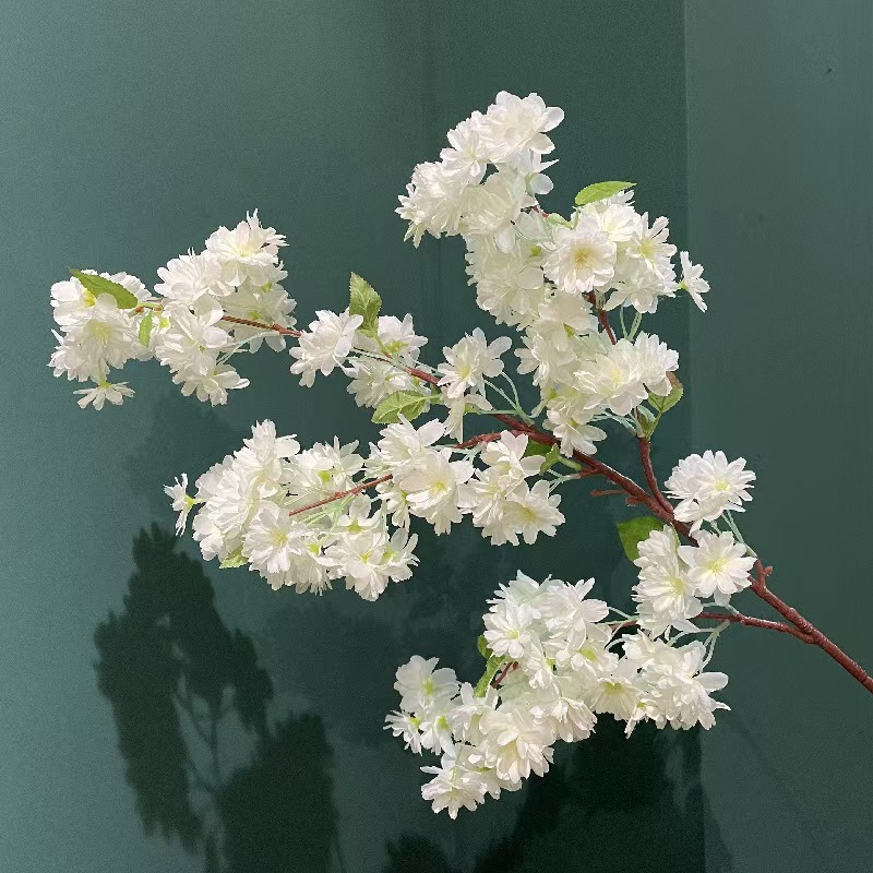 Cross-border bestseller Modern living room home simulation new encrypted 4-fork cherry blossom wedding living room interior decoration artificial flower Specification image