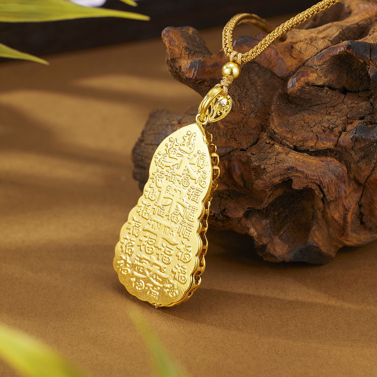 Authentic ancient-style sand gold necklace, flame Guanyin pendant for men and women, sitting lotus Guanyin Bodhisattva, new Chinese-style pendant, Chinese style Specification drawing