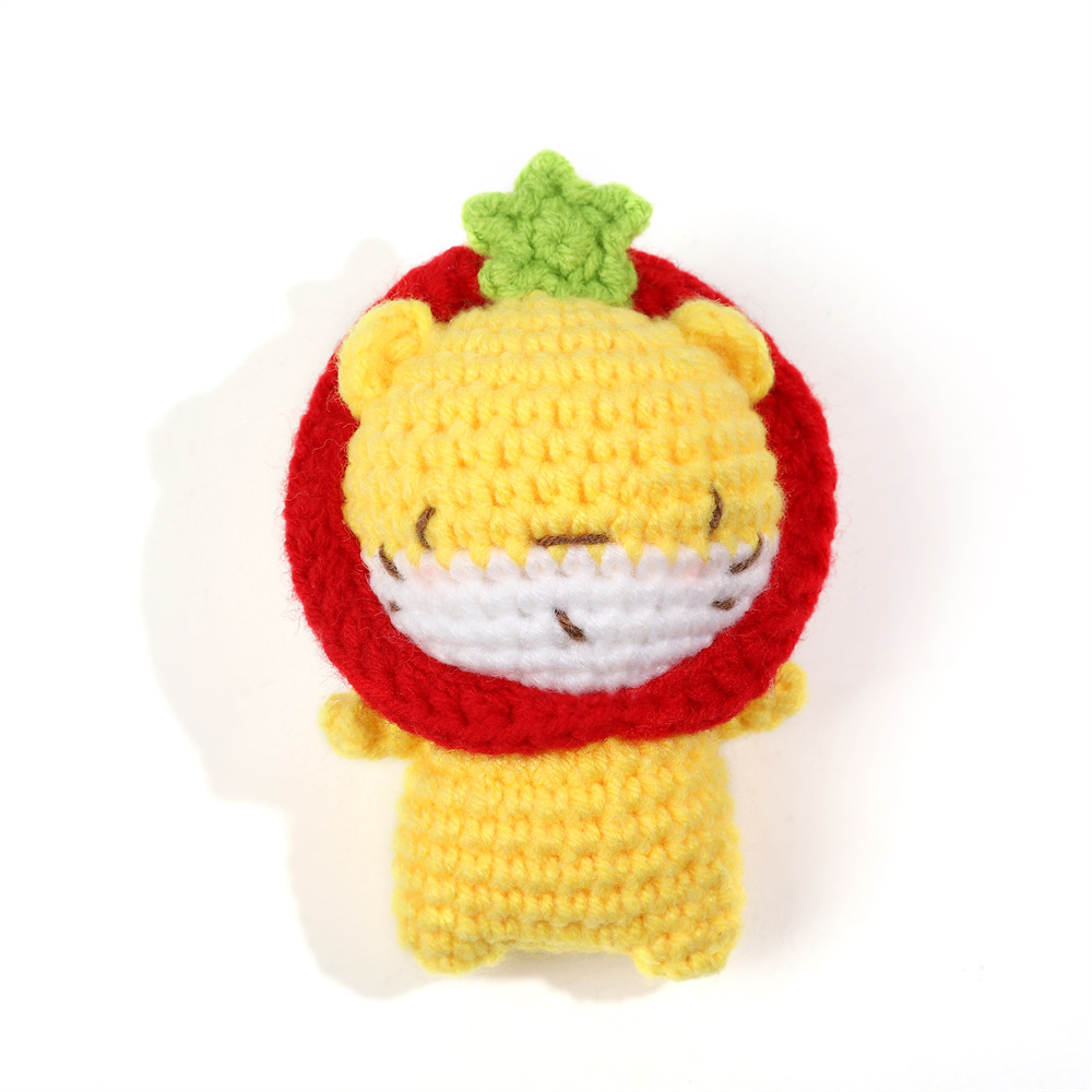 迷你小玩偶可爱动物diy毛线自制钩针娃娃编织钥匙扣挂件DIY礼品白底实物图