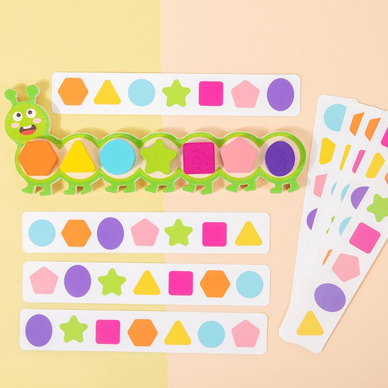 Magnetic caterpillar shape recognition puzzle game for early childhood education, parent-child logical thinking training matching toys Specification image