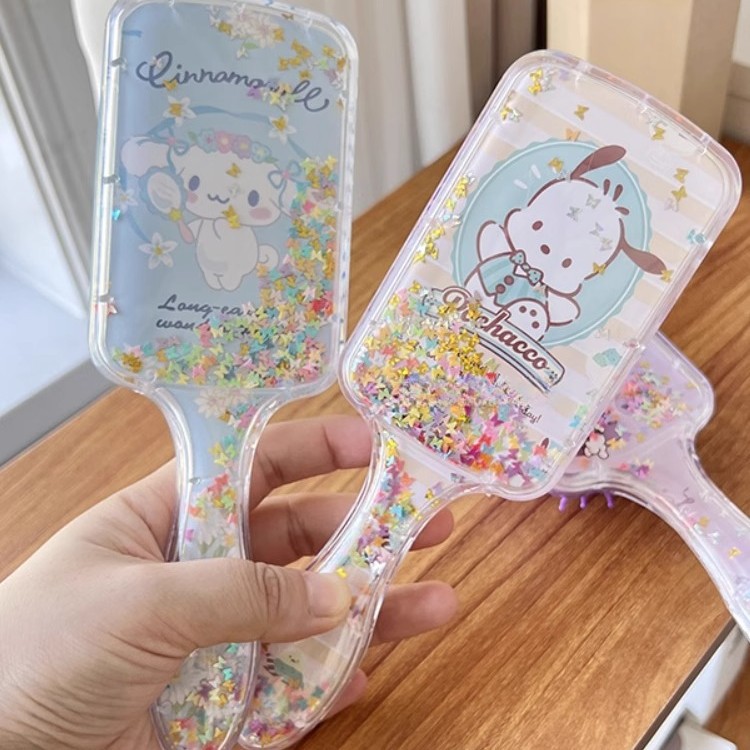HelloKitty Comb for women's home use: Cartoon, cute, fluffy, high skull top air cushion comb, anti-static air bag massage comb Application Scenario