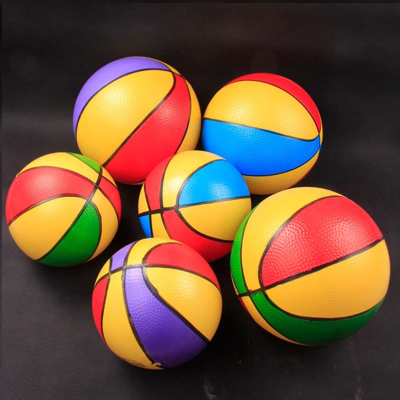6寸9寸儿童玩具三色篮球幼儿园手拿颗粒彩色PVC皮球小孩子拍拍球