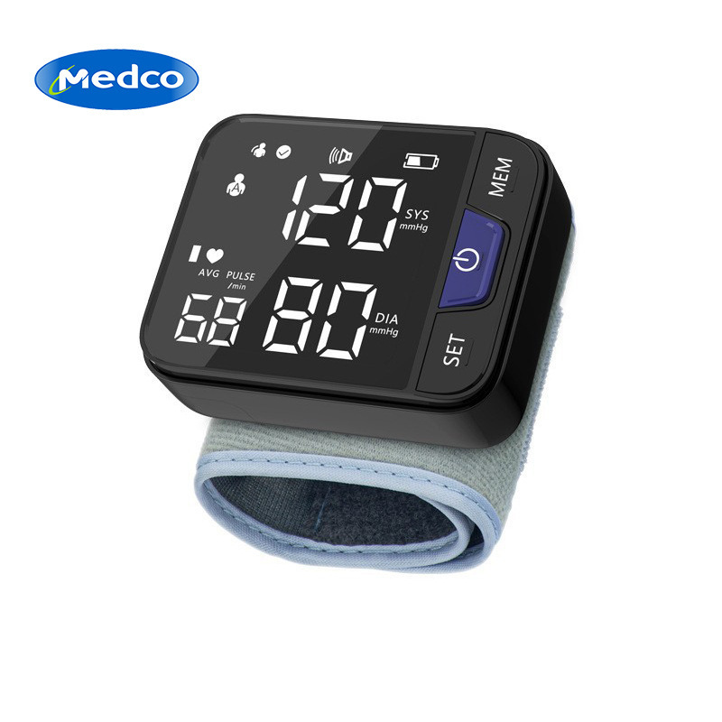 跨境专供腕式电子血压计高精准血压监测仪中性英语播报血压脉搏计