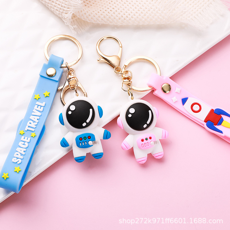 定制卡通宇航员钥匙扣可爱书包防丢太空人太空兔公仔情侣包包挂件