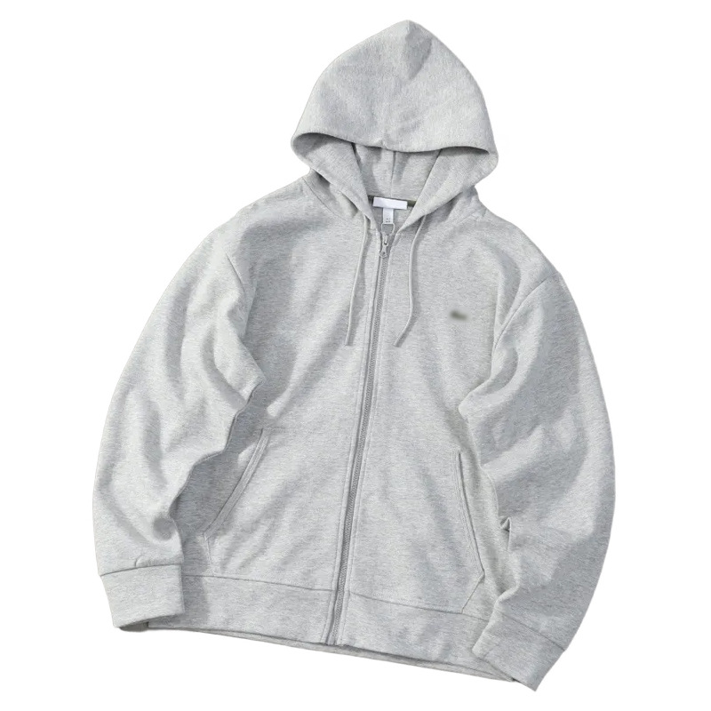 Cross-border original factory quality Crocodile Fish basic style embroidered Logo three-stitch five-thread zipper hooded sweatshirt for men and women Item Picture