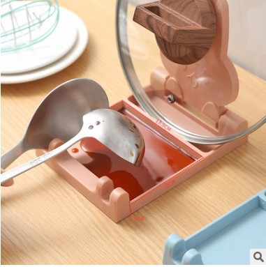 Zhishuo Creative Rabbit Pot Lid, cutting board rack, kitchen countertop, transparent spatula, chopsticks and spoons, draining rack, cutting board for storage details Picture