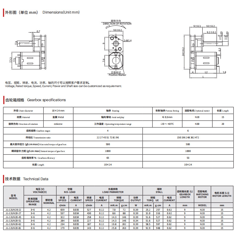 Factory direct delivery of 12UN20 reduction motor 3V-6V micro small motor all-metal precision telescopic gimbal robot details Picture