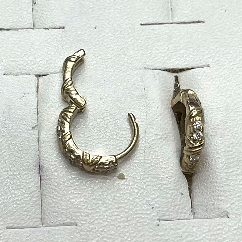 Cross-border bestsellers, Instagram-style earrings, versatile, simple and fashionable, golden earrings, round gold-plated earrings details Picture