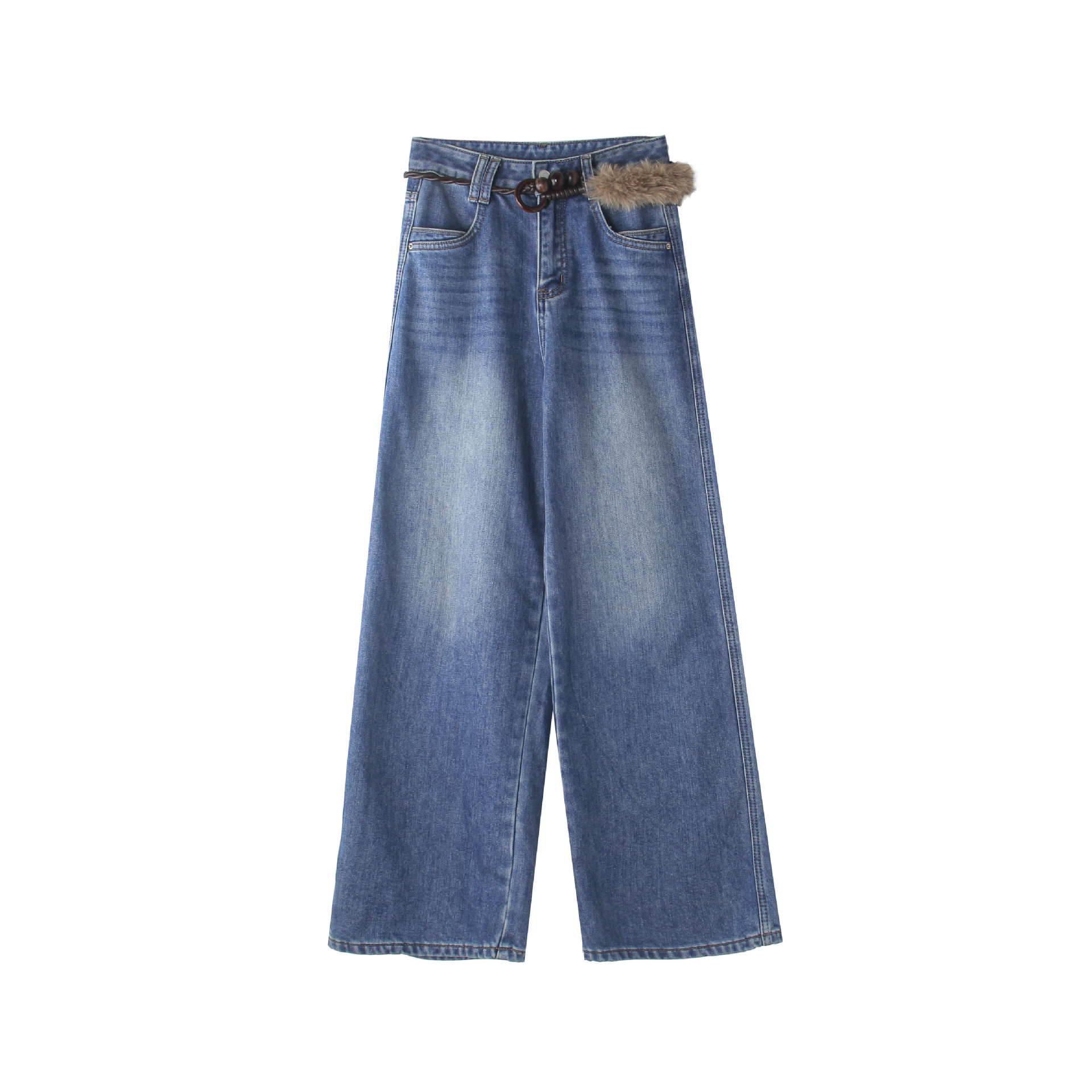 【 Denim Simple】 Ge Ming Korean Commuter straight-leg jeans for Women 2025 Autumn New Style Long Pants N732C Item Picture