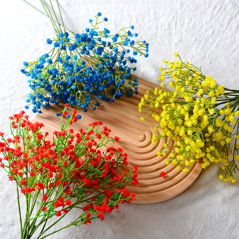 Artificial baby's breath soft rubber single baby's breath artificial flower wedding decoration hand-held plastic artificial flower Specification image