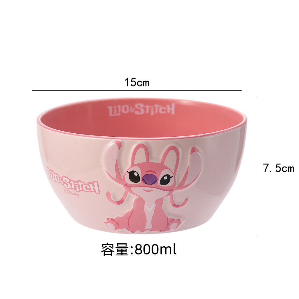 创意卡通6寸造型碗安琪饭碗史迪仔萌趣可爱家用餐具碗跨境批发白底实物图