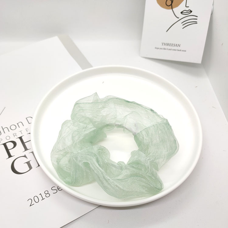 2020 New pleated glossy plate pig intestine gauze ring Fashion fairy ins style hair ring for Maldives travel Application Scenario