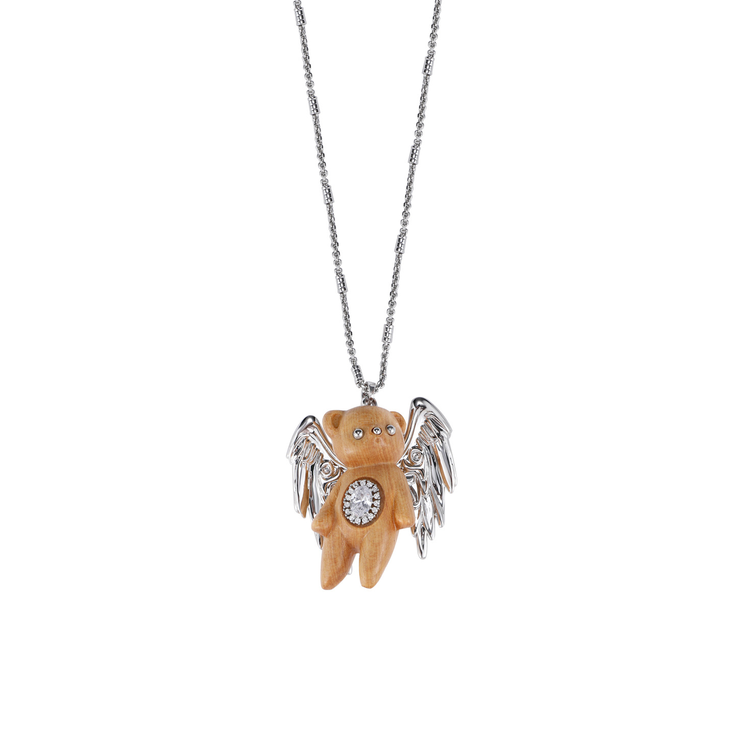Adorable angel oso collar moda de las mujeres versátil temperamento alto sentido gargantilla nicho diseño original sentido suéter cadena Item Picture
