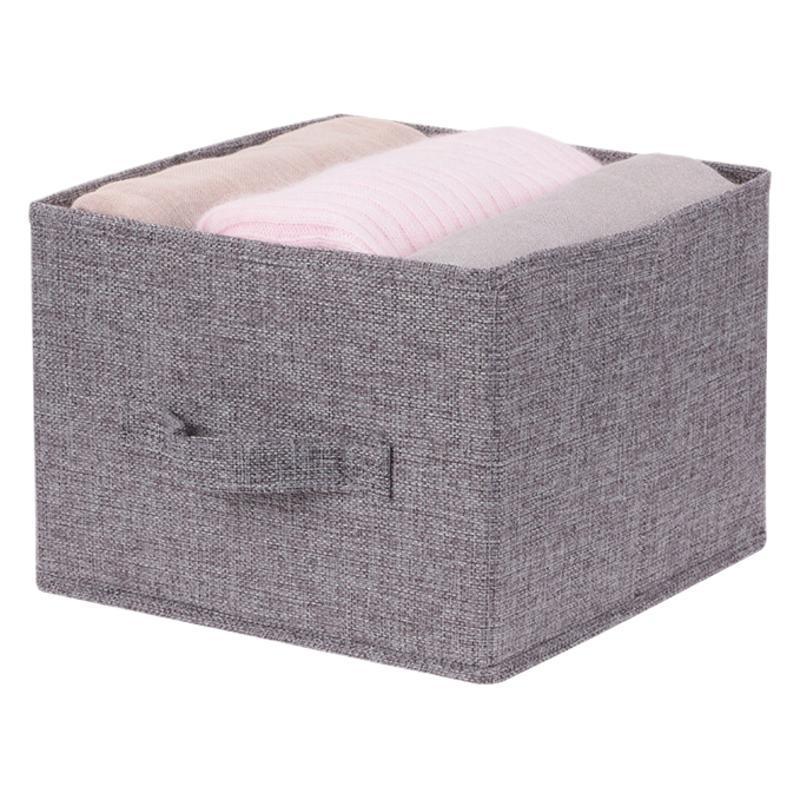 衣柜收纳挂袋棉麻家用衣物立式整理多层抽屉内衣衣服收纳袋多功能白底实物图