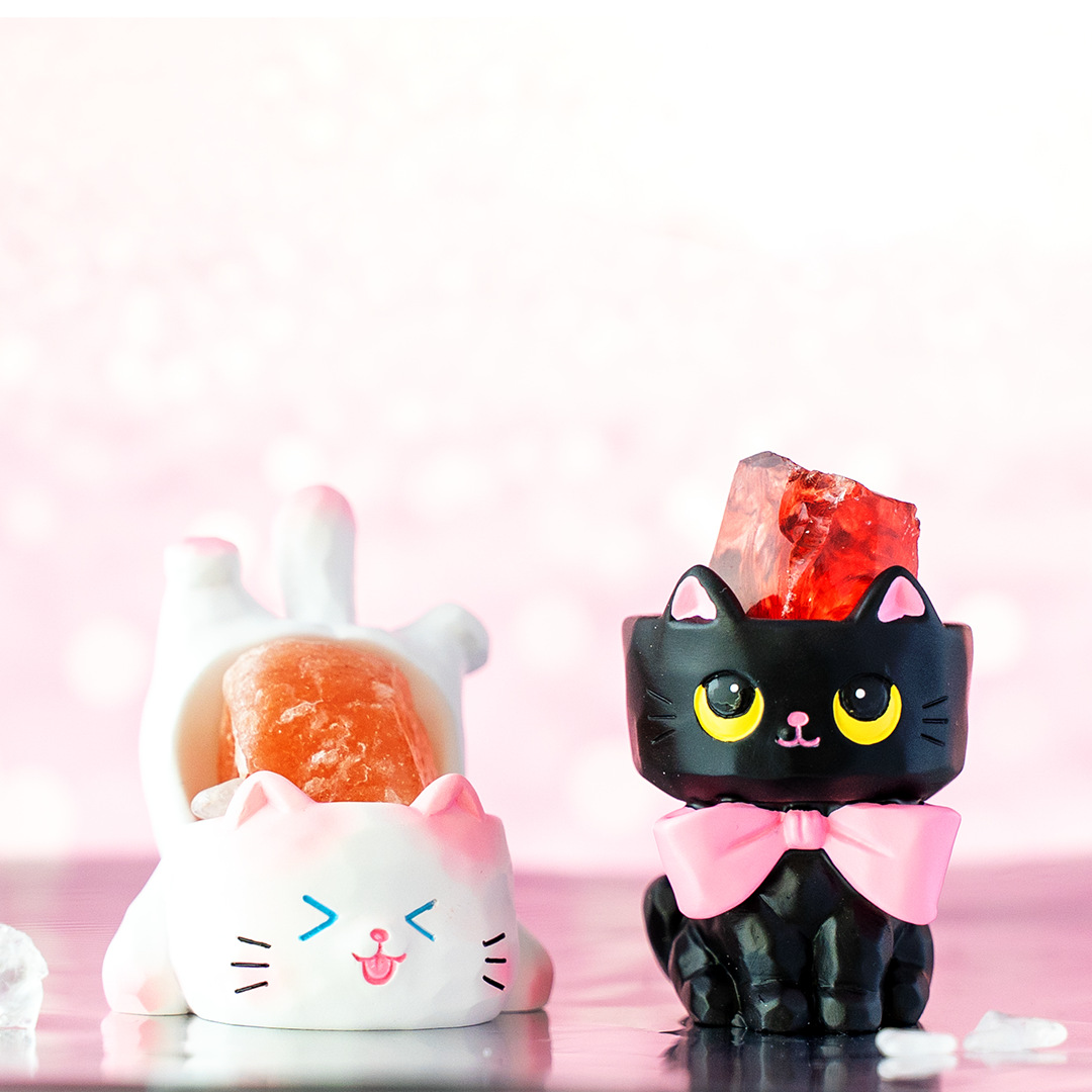Miao Qu Crystal Blind Box Cartoon Cute and adorable cat desktop display gift, gift resin display blind box wholesale details Picture