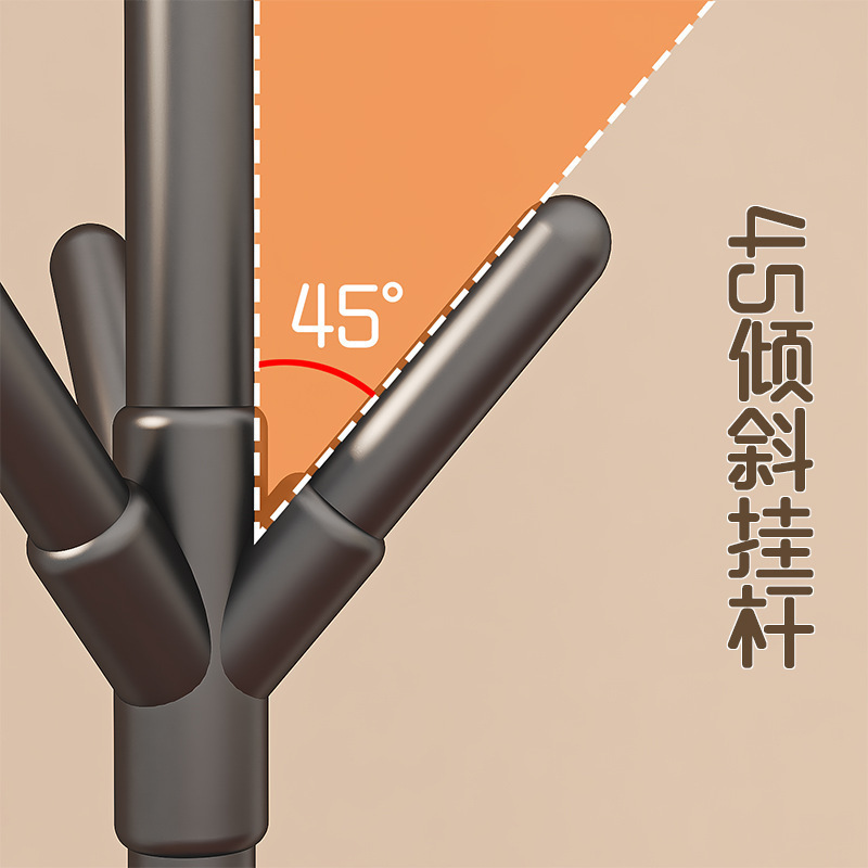Wholesale of simple coat racks, tree-shaped floor-standing clothes hangers, bedroom household vertical clothes hanger rods, clothes hanging bags, storage racks Specification image