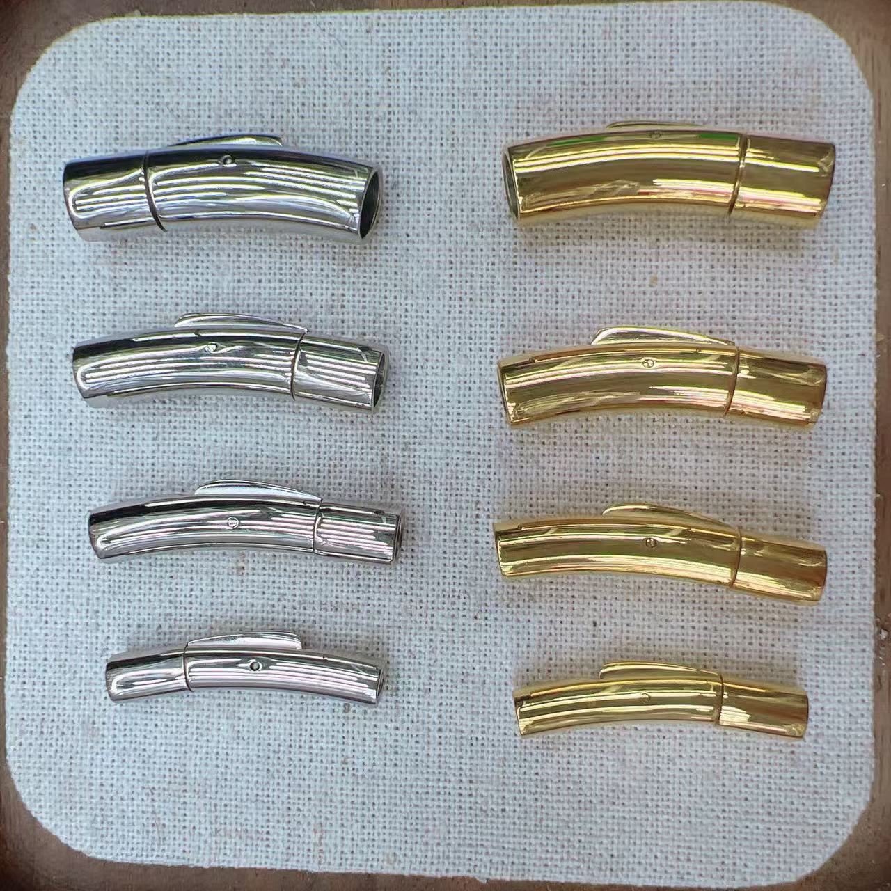 Stainless steel snap fasteners, straight buckles, round bracelet buttons, red rope steel buckles, round leather rope buckles, diy handmade jewelry accessories