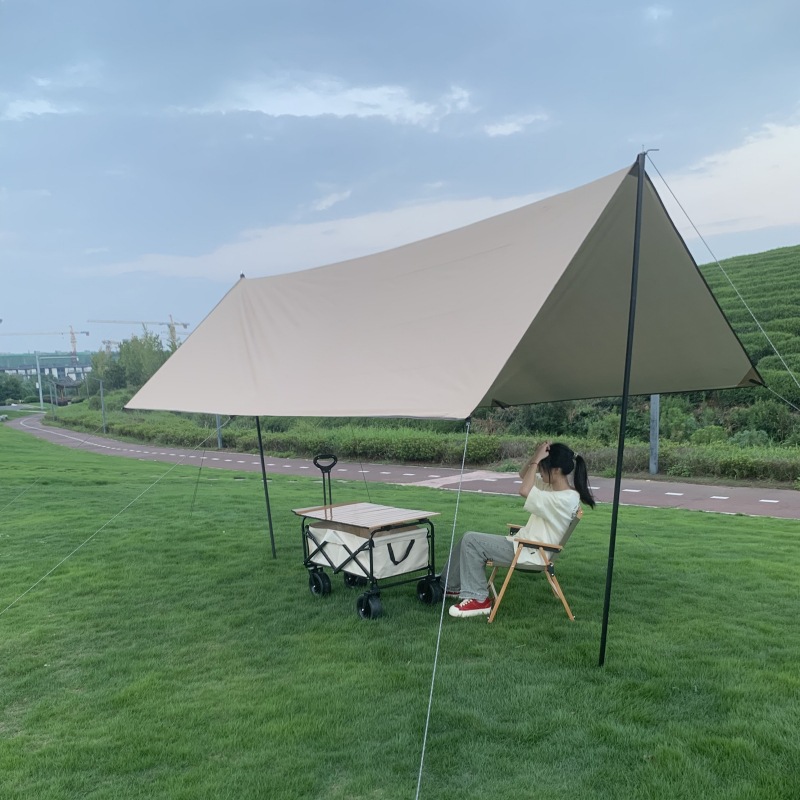 【厂家直供】户外露营帐篷牛津涤纶布黑胶天幕涂银天幕及配件批发细节图