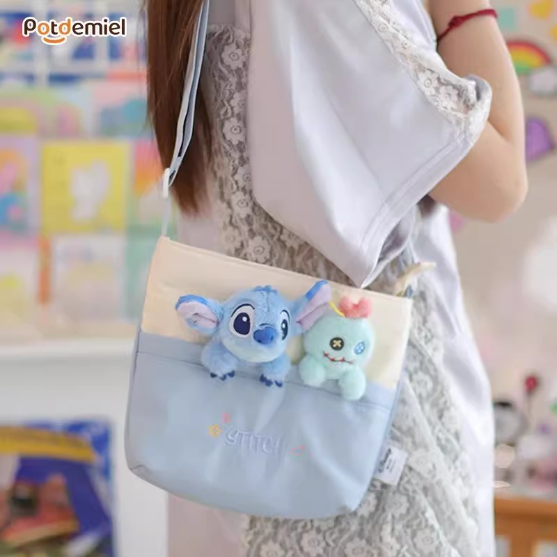Disney officially authorized Stitch Little Gold Sweet Dream Crossbody Bag, Stitch Plush Toy crossbody bag male