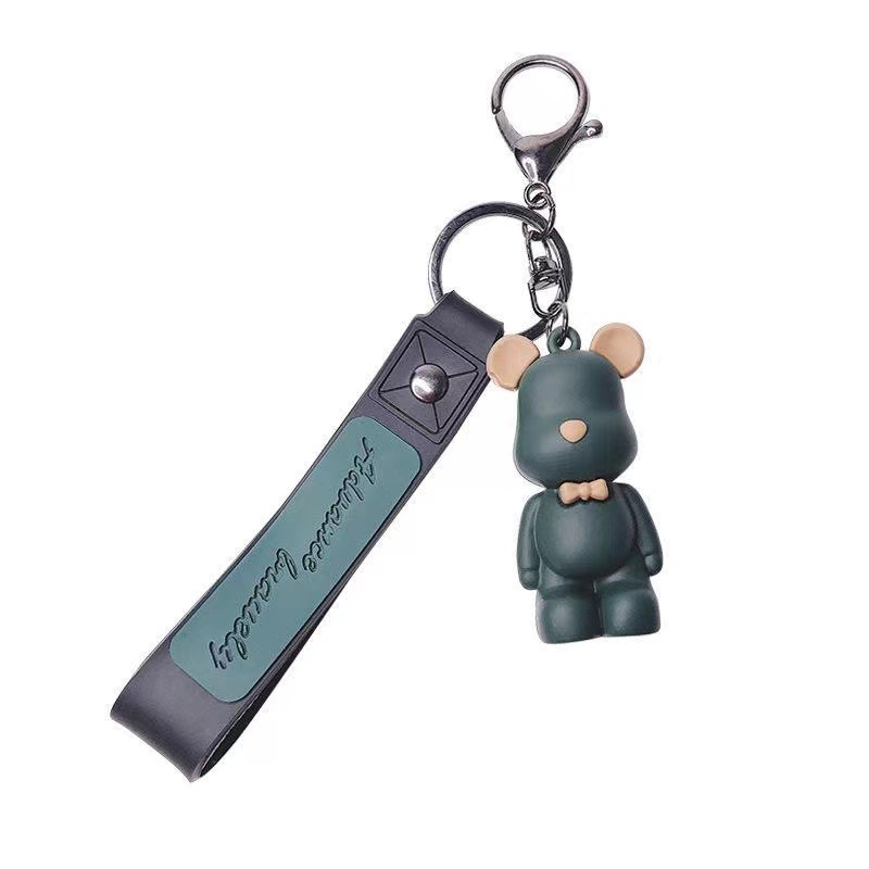 Violent bear, cute cartoon keychain, car key chain, boy student schoolbag pendant, female best friend's bag pendant Item Picture