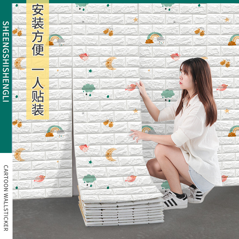 Vertical Striped Non-Woven Fabric Wallpaper Grille Wall Panel Wallpaper Roll 180G, Fresh And Environmentally Friendly Home Decoration Application Scenario