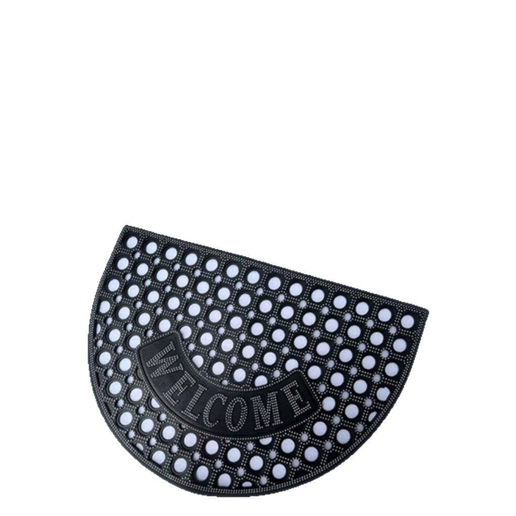 入户门地垫加厚橡胶刮泥垫镂空脚垫蹭土welcome字样耐磨网格防滑白底实物图