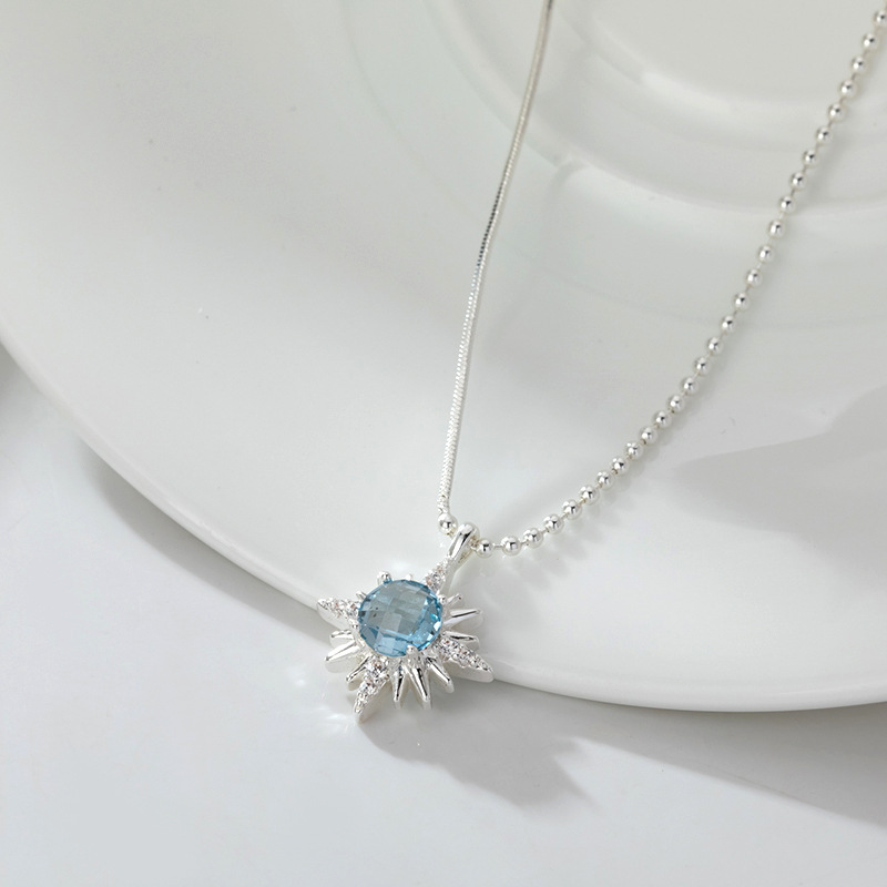 柏伶饰品时尚雪花项链高级感日韩系列小清新锁骨链轻奢锆石锁骨链细节图