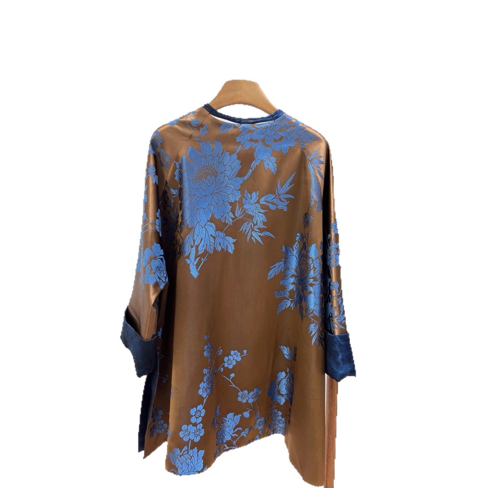 复古非遗真丝香云纱两面穿阔版外套南油秋季款新中式国风工厂批发白底实物图