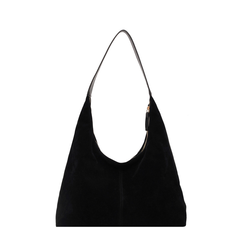 Retro matte tote bag, autumn and winter bag, commuter underarm bag, large-capacity single-shoulder tote bag, simple single-shoulder bag for women Item Picture