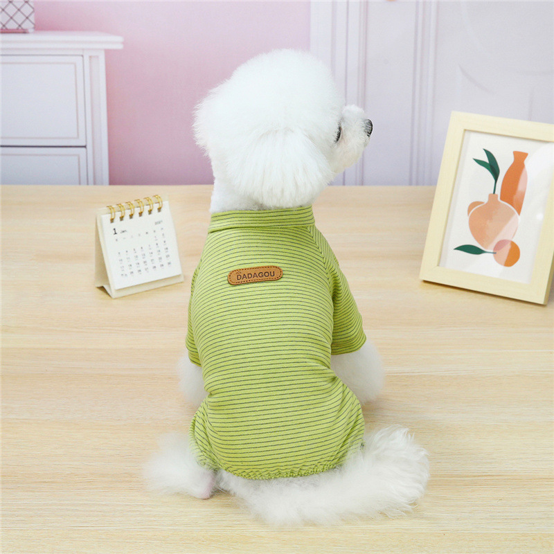Primavera verano nuevo pet home wear teddy by bear dog cómodo y transpirable algodón versión coreana rayas home wear details Picture