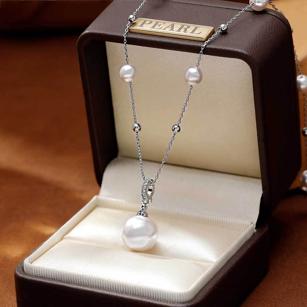 Hyacinth moda ligera extravagancia colgante de perlas collar para mujeres diseño de nicho cadena de clavícula cadena de clavícula 2026 en vivo estilo burst details Picture