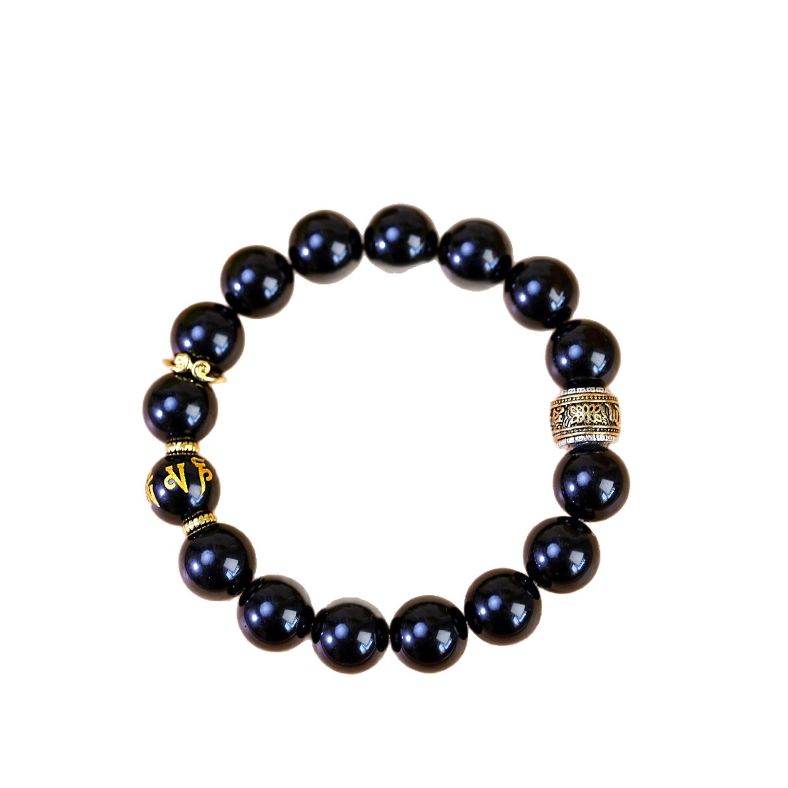 Nuevo chino cuentas obsidiana brazalete cuentas mujer vintage moda bronces cuentas de buda cordones de mano accesorios Item Picture